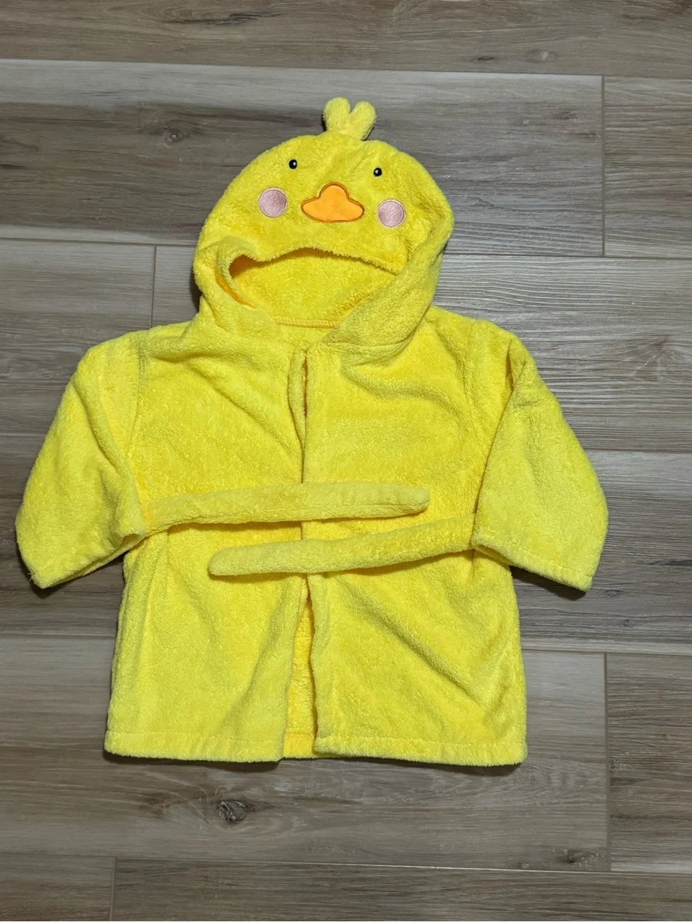 Yellow ducky infant bath robe